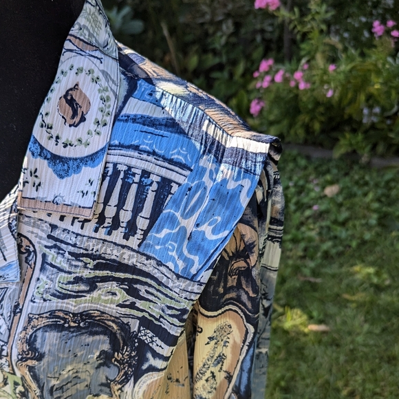 Vintage pattern shirt / light coat - Picture 4 of 8